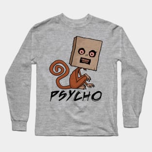Psycho Sack Monkey with Text Long Sleeve T-Shirt